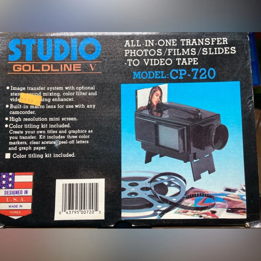Never Used Studio Goldline Old School Photos transfer/Films/Slides -To Videotape